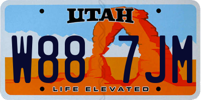 UT license plate W887JM