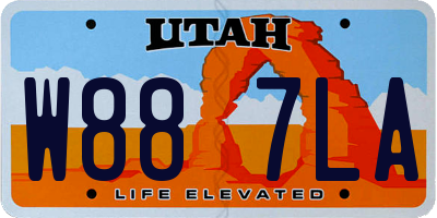 UT license plate W887LA