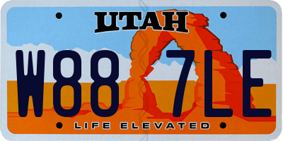 UT license plate W887LE