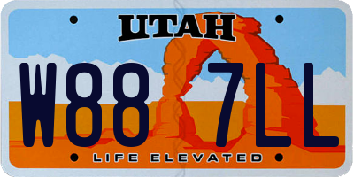 UT license plate W887LL