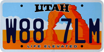 UT license plate W887LM