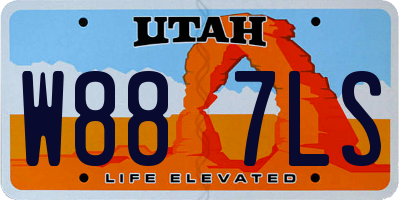 UT license plate W887LS