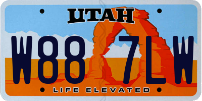 UT license plate W887LW