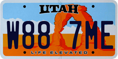UT license plate W887ME