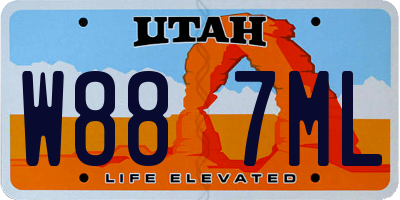 UT license plate W887ML