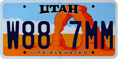UT license plate W887MM