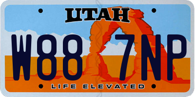 UT license plate W887NP