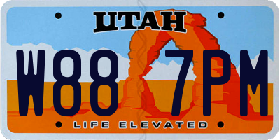 UT license plate W887PM