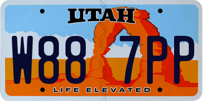 UT license plate W887PP