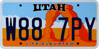 UT license plate W887PY