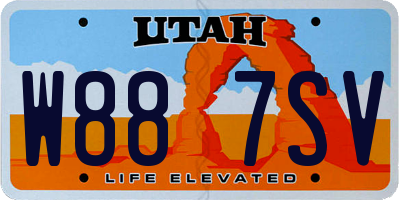 UT license plate W887SV