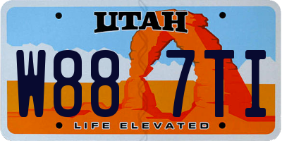 UT license plate W887TI