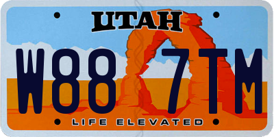 UT license plate W887TM