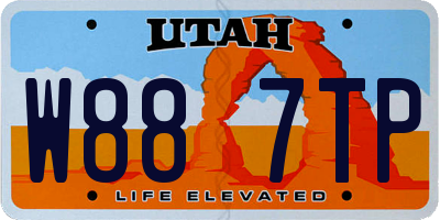 UT license plate W887TP
