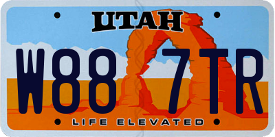 UT license plate W887TR