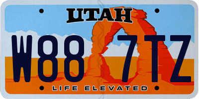 UT license plate W887TZ