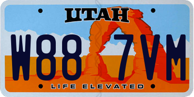 UT license plate W887VM