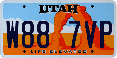 UT license plate W887VP