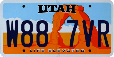 UT license plate W887VR