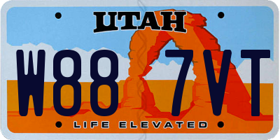 UT license plate W887VT