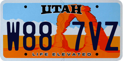 UT license plate W887VZ
