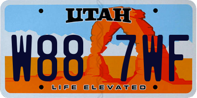 UT license plate W887WF