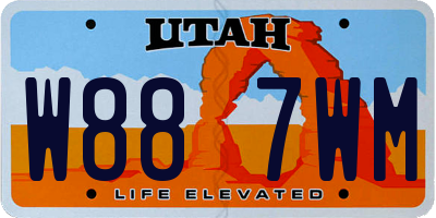 UT license plate W887WM
