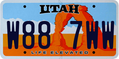 UT license plate W887WW
