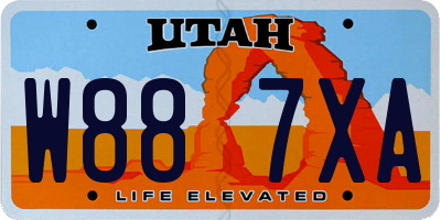 UT license plate W887XA
