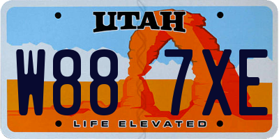 UT license plate W887XE
