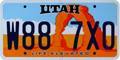 UT license plate W887XO