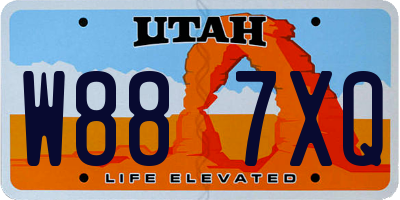 UT license plate W887XQ