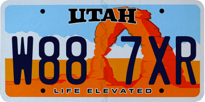 UT license plate W887XR