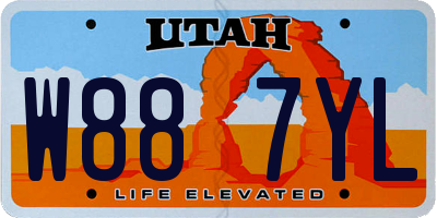 UT license plate W887YL