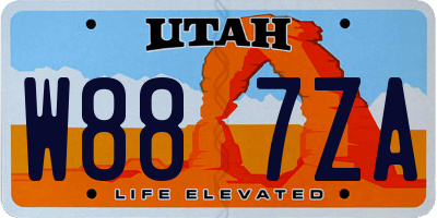 UT license plate W887ZA