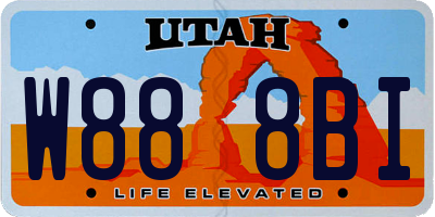 UT license plate W888BI
