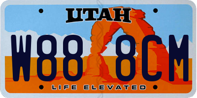 UT license plate W888CM