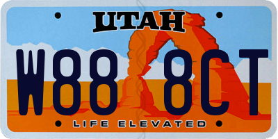 UT license plate W888CT