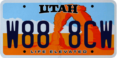 UT license plate W888CW