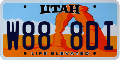 UT license plate W888DI