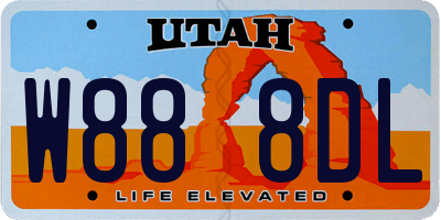 UT license plate W888DL