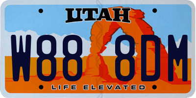 UT license plate W888DM