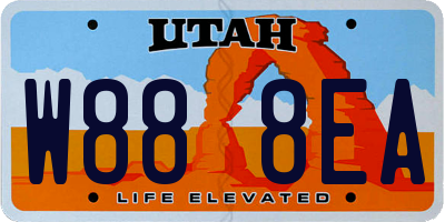 UT license plate W888EA