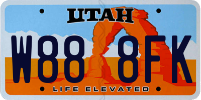 UT license plate W888FK