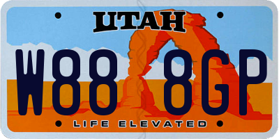 UT license plate W888GP