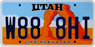 UT license plate W888HI