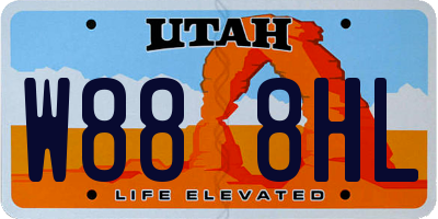UT license plate W888HL