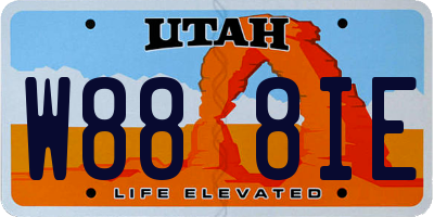 UT license plate W888IE