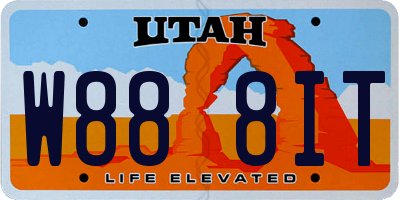 UT license plate W888IT