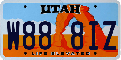 UT license plate W888IZ